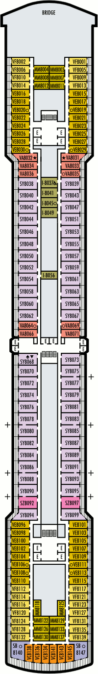 Choose your cabin on Navigation Deck             