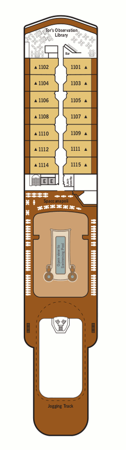 Choose your cabin on Deck 11             